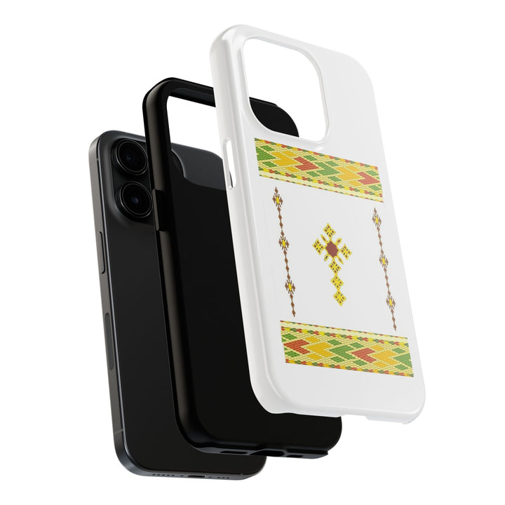 Phone Case - Habesha Golden Tilet (ጥለት) with Ethiopian / Eritrean Cross Meskel Design