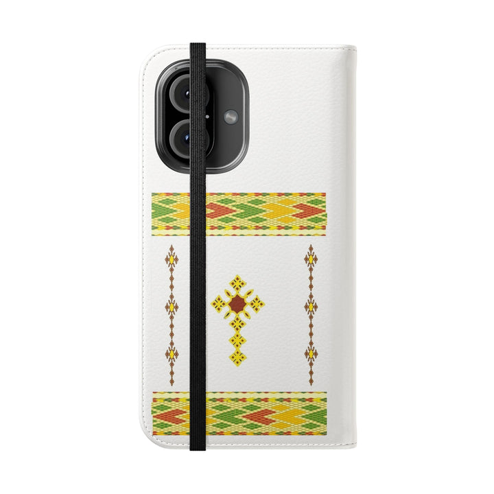 Phone Case - Habesha Golden Tilet (ጥለት) with Ethiopian /Eritrean Cross Meskel Design