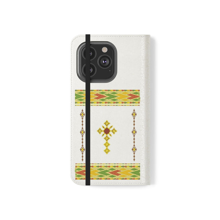 Phone Case - Habesha Golden Tilet (ጥለት) with Ethiopian /Eritrean Cross Meskel Design