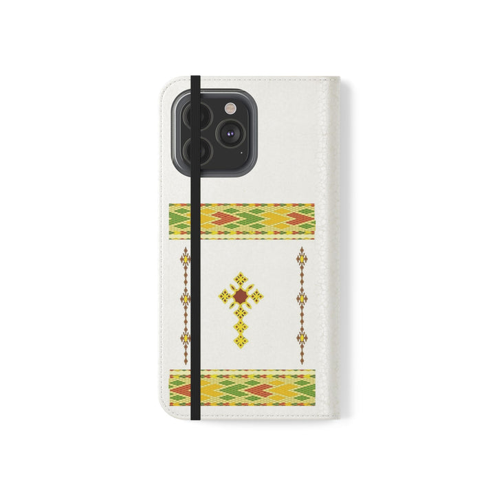 Phone Case - Habesha Golden Tilet (ጥለት) with Ethiopian /Eritrean Cross Meskel Design