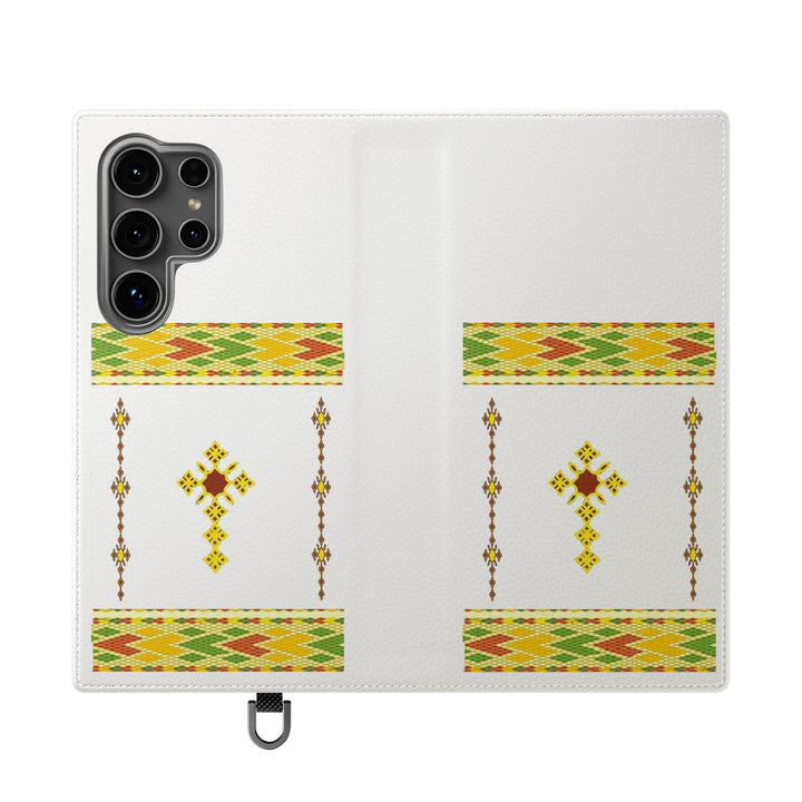 Phone Case - Habesha Golden Tilet (ጥለት) with Ethiopian /Eritrean Cross Meskel Design