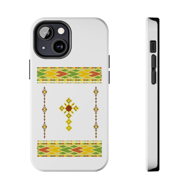 Phone Case - Habesha Golden Tilet (ጥለት) with Ethiopian / Eritrean Cross Meskel Design