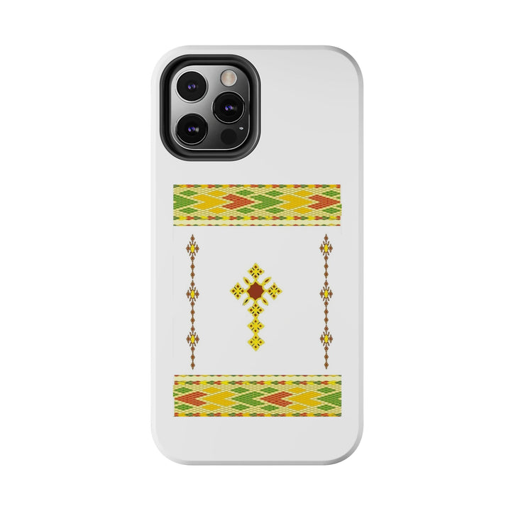 Phone Case - Habesha Golden Tilet (ጥለት) with Ethiopian / Eritrean Cross Meskel Design