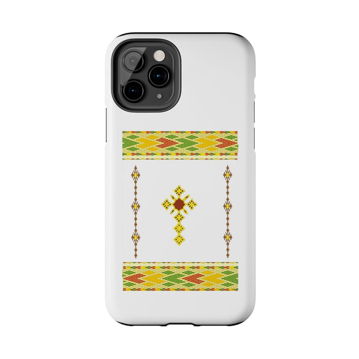 Phone Case - Habesha Golden Tilet (ጥለት) with Ethiopian / Eritrean Cross Meskel Design