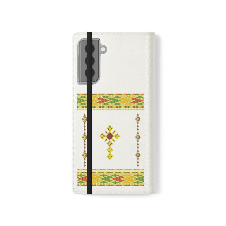 Phone Case - Habesha Golden Tilet (ጥለት) with Ethiopian /Eritrean Cross Meskel Design
