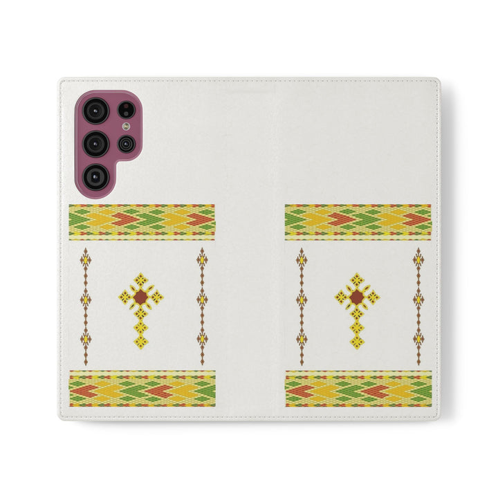 Phone Case - Habesha Golden Tilet (ጥለት) with Ethiopian /Eritrean Cross Meskel Design