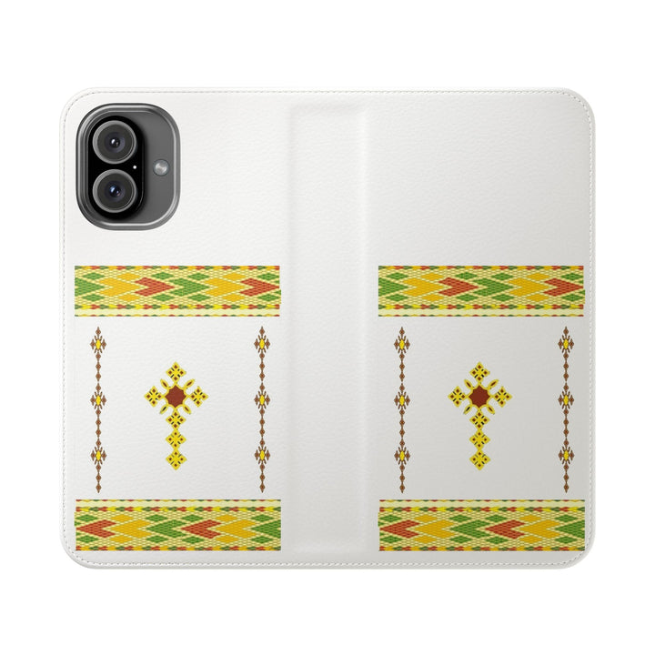 Phone Case - Habesha Golden Tilet (ጥለት) with Ethiopian /Eritrean Cross Meskel Design