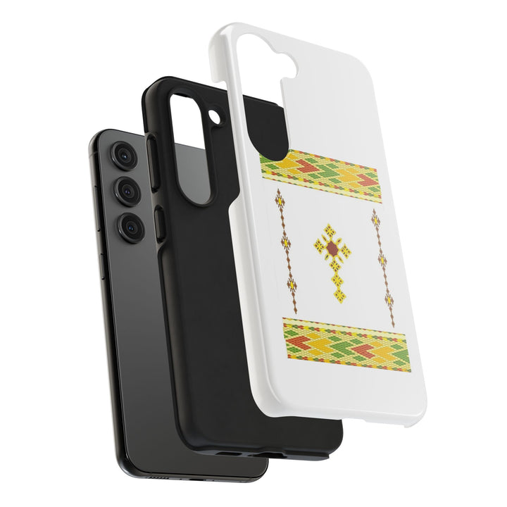 Phone Case - Habesha Golden Tilet (ጥለት) with Ethiopian / Eritrean Cross Meskel Design