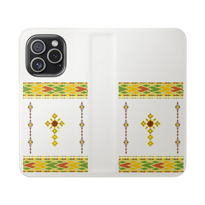 Phone Case - Habesha Golden Tilet (ጥለት) with Ethiopian /Eritrean Cross Meskel Design
