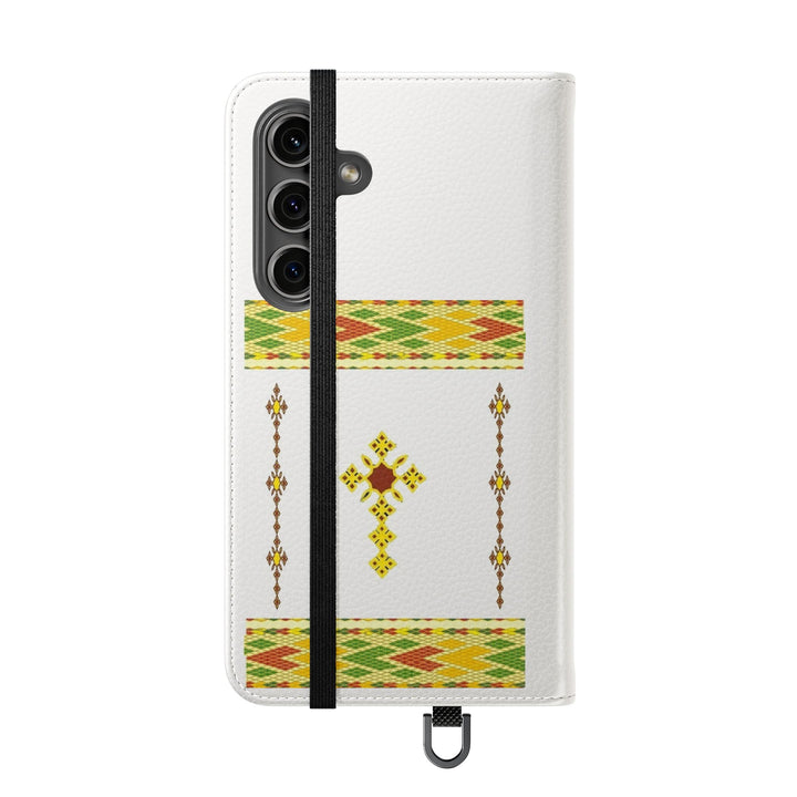 Phone Case - Habesha Golden Tilet (ጥለት) with Ethiopian /Eritrean Cross Meskel Design