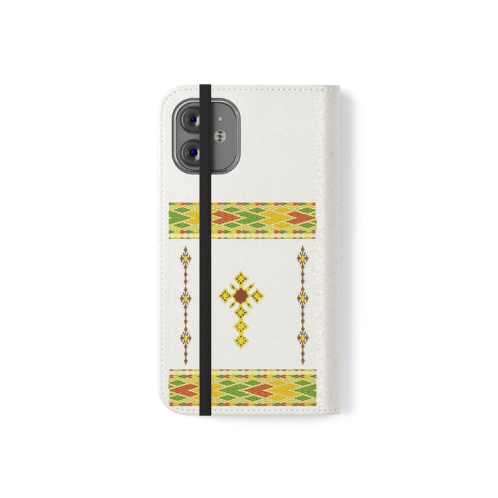 Phone Case - Habesha Golden Tilet (ጥለት) with Ethiopian /Eritrean Cross Meskel Design