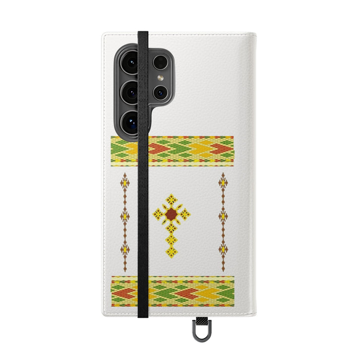 Phone Case - Habesha Golden Tilet (ጥለት) with Ethiopian /Eritrean Cross Meskel Design