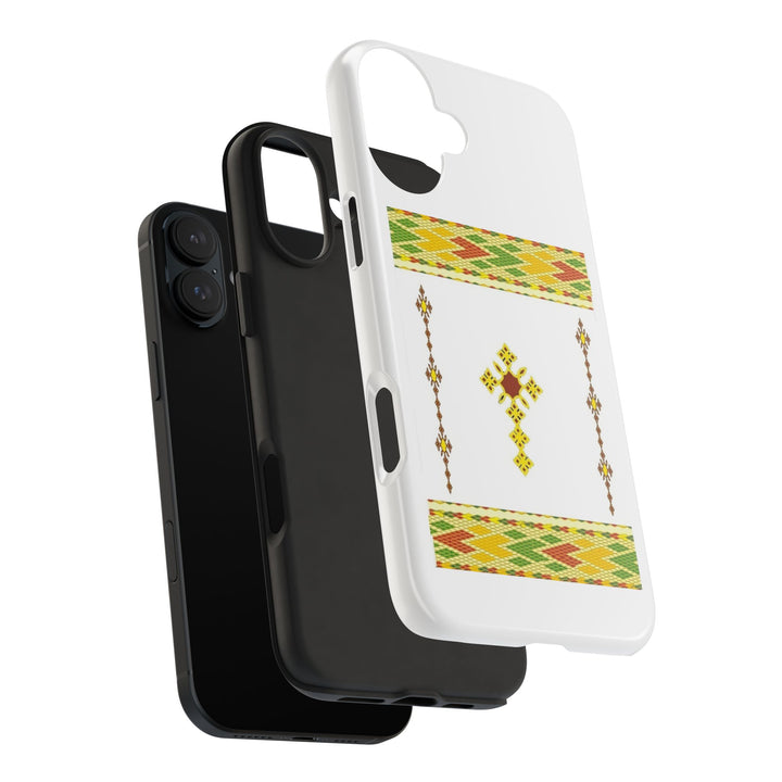 Phone Case - Habesha Golden Tilet (ጥለት) with Ethiopian / Eritrean Cross Meskel Design