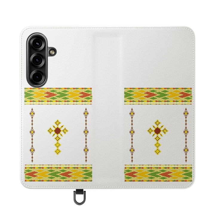 Phone Case - Habesha Golden Tilet (ጥለት) with Ethiopian /Eritrean Cross Meskel Design