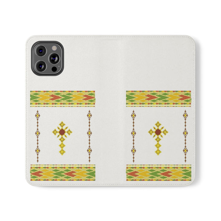 Phone Case - Habesha Golden Tilet (ጥለት) with Ethiopian /Eritrean Cross Meskel Design