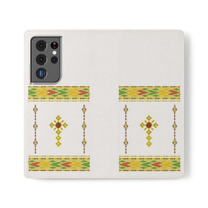 Phone Case - Habesha Golden Tilet (ጥለት) with Ethiopian /Eritrean Cross Meskel Design