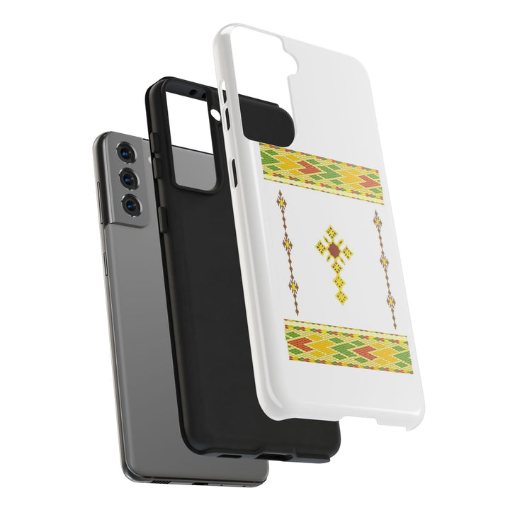 Phone Case - Habesha Golden Tilet (ጥለት) with Ethiopian / Eritrean Cross Meskel Design