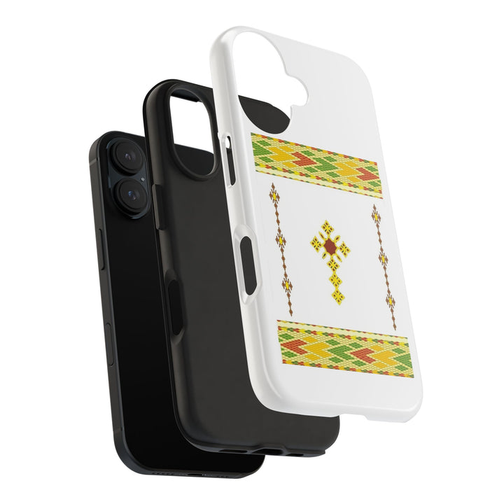 Phone Case - Habesha Golden Tilet (ጥለት) with Ethiopian / Eritrean Cross Meskel Design