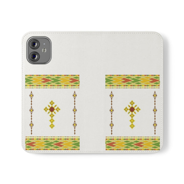 Phone Case - Habesha Golden Tilet (ጥለት) with Ethiopian /Eritrean Cross Meskel Design