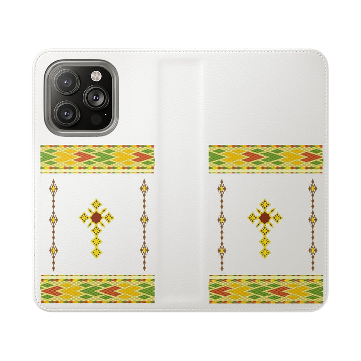 Phone Case - Habesha Golden Tilet (ጥለት) with Ethiopian /Eritrean Cross Meskel Design