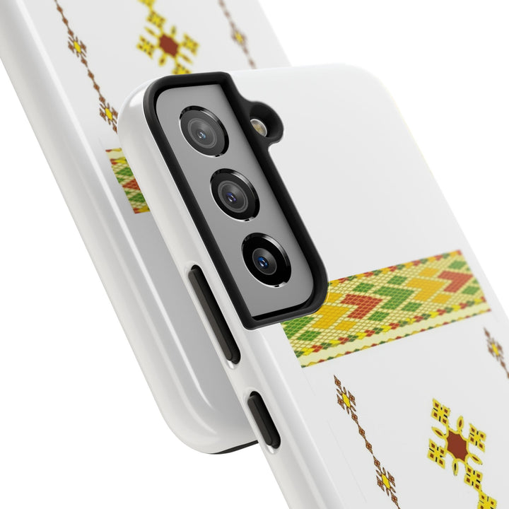 Phone Case - Habesha Golden Tilet (ጥለት) with Ethiopian / Eritrean Cross Meskel Design