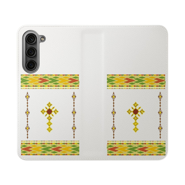 Phone Case - Habesha Golden Tilet (ጥለት) with Ethiopian /Eritrean Cross Meskel Design