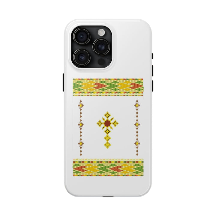Phone Case - Habesha Golden Tilet (ጥለት) with Ethiopian / Eritrean Cross Meskel Design