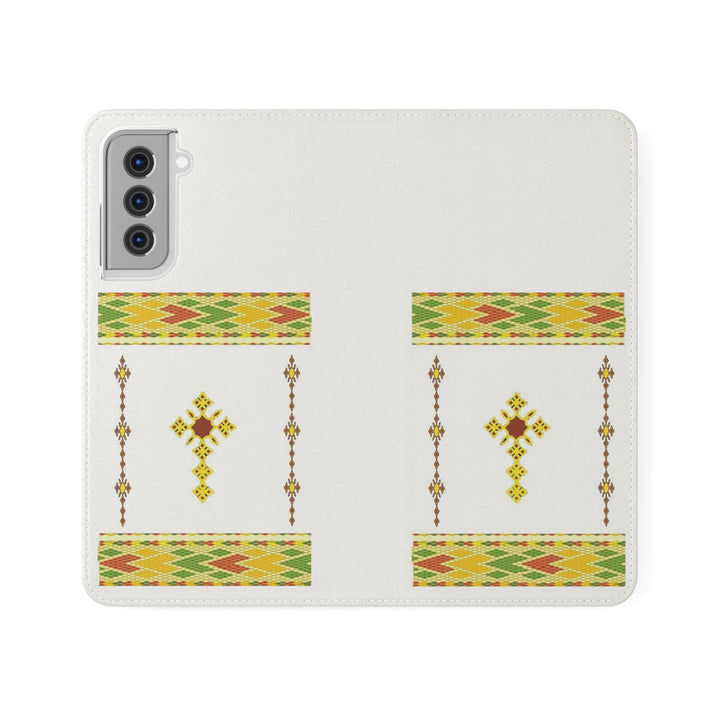 Phone Case - Habesha Golden Tilet (ጥለት) with Ethiopian /Eritrean Cross Meskel Design