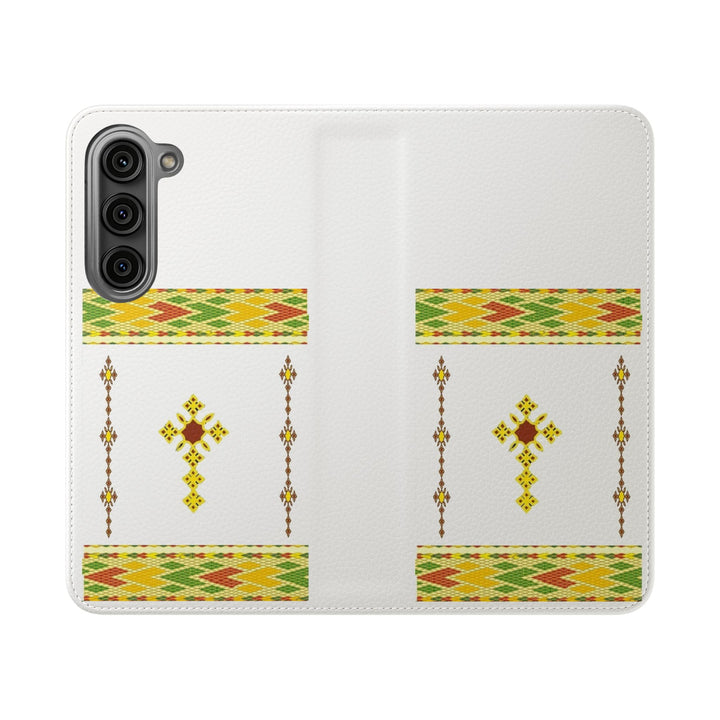 Phone Case - Habesha Golden Tilet (ጥለት) with Ethiopian /Eritrean Cross Meskel Design