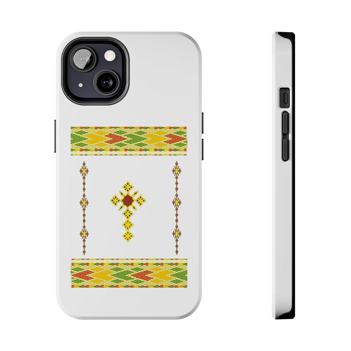 Phone Case - Habesha Golden Tilet (ጥለት) with Ethiopian / Eritrean Cross Meskel Design