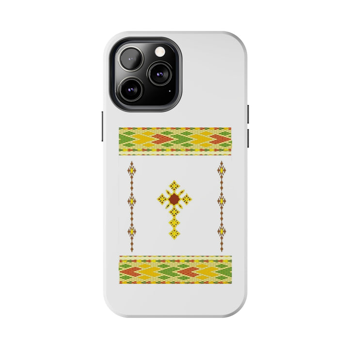 Phone Case - Habesha Golden Tilet (ጥለት) with Ethiopian / Eritrean Cross Meskel Design