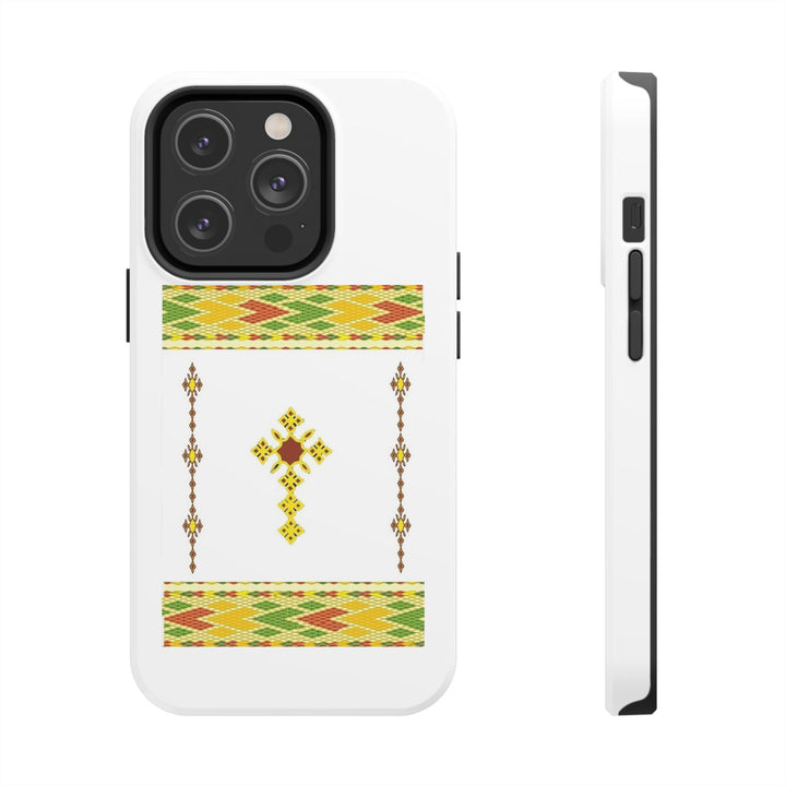 Phone Case - Habesha Golden Tilet (ጥለት) with Ethiopian / Eritrean Cross Meskel Design