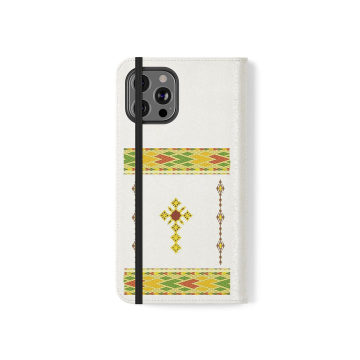 Phone Case - Habesha Golden Tilet (ጥለት) with Ethiopian /Eritrean Cross Meskel Design