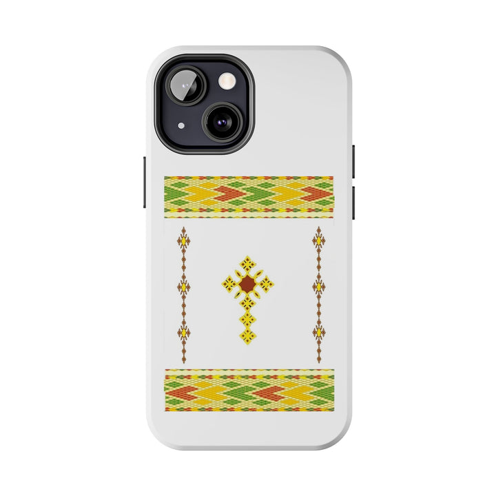Phone Case - Habesha Golden Tilet (ጥለት) with Ethiopian / Eritrean Cross Meskel Design