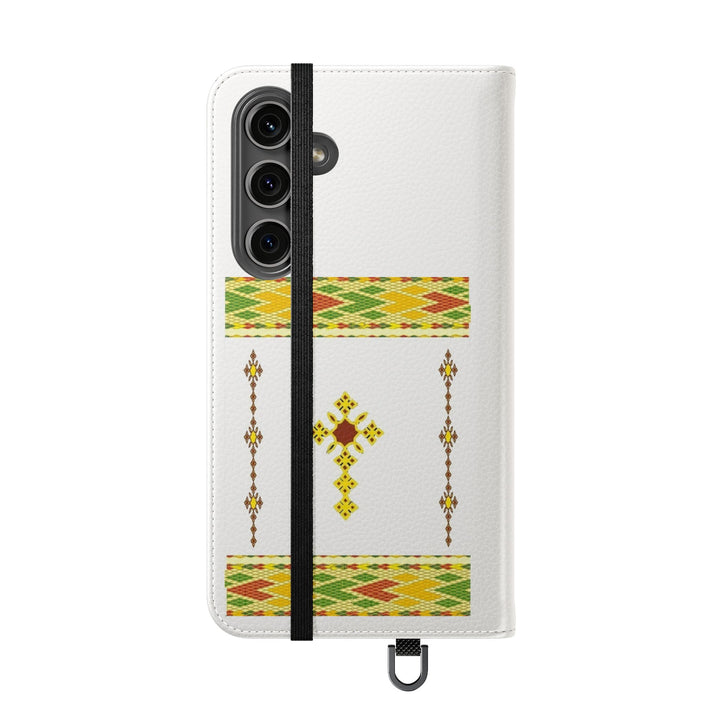 Phone Case - Habesha Golden Tilet (ጥለት) with Ethiopian /Eritrean Cross Meskel Design