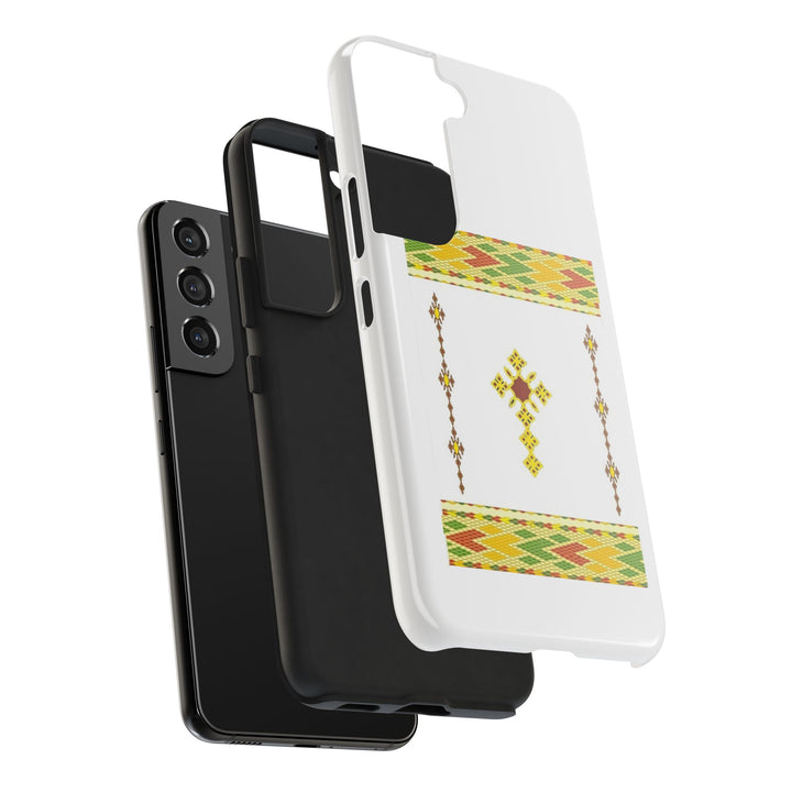 Phone Case - Habesha Golden Tilet (ጥለት) with Ethiopian / Eritrean Cross Meskel Design