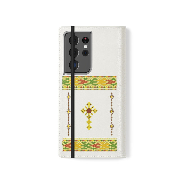 Phone Case - Habesha Golden Tilet (ጥለት) with Ethiopian /Eritrean Cross Meskel Design