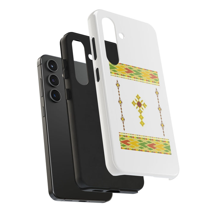 Phone Case - Habesha Golden Tilet (ጥለት) with Ethiopian / Eritrean Cross Meskel Design