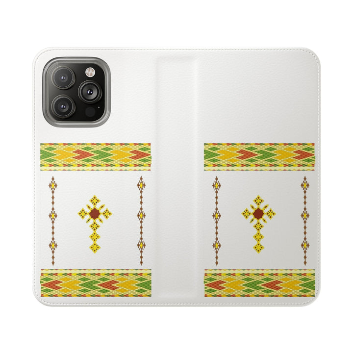 Phone Case - Habesha Golden Tilet (ጥለት) with Ethiopian /Eritrean Cross Meskel Design