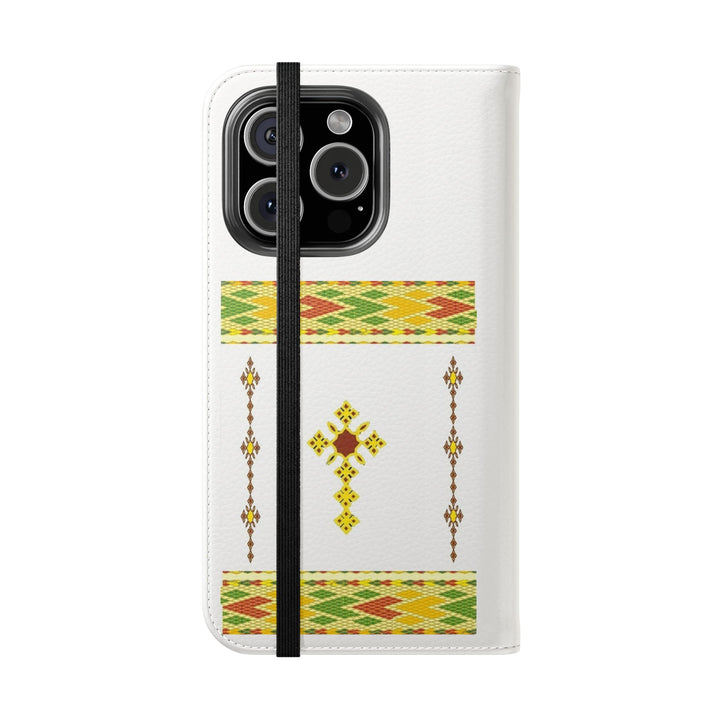 Phone Case - Habesha Golden Tilet (ጥለት) with Ethiopian /Eritrean Cross Meskel Design