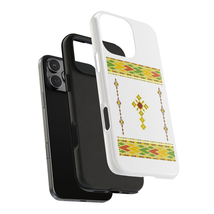 Phone Case - Habesha Golden Tilet (ጥለት) with Ethiopian / Eritrean Cross Meskel Design