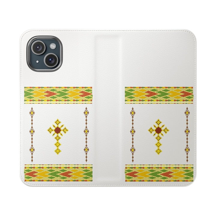 Phone Case - Habesha Golden Tilet (ጥለት) with Ethiopian /Eritrean Cross Meskel Design