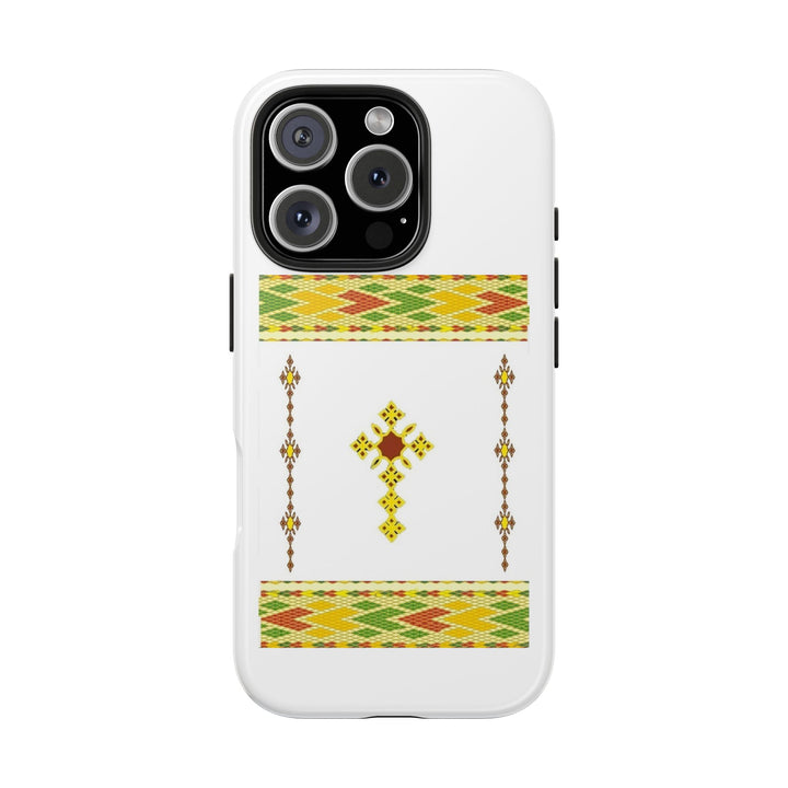 Phone Case - Habesha Golden Tilet (ጥለት) with Ethiopian / Eritrean Cross Meskel Design