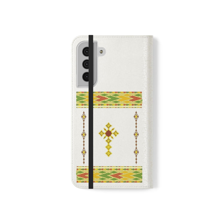 Phone Case - Habesha Golden Tilet (ጥለት) with Ethiopian /Eritrean Cross Meskel Design