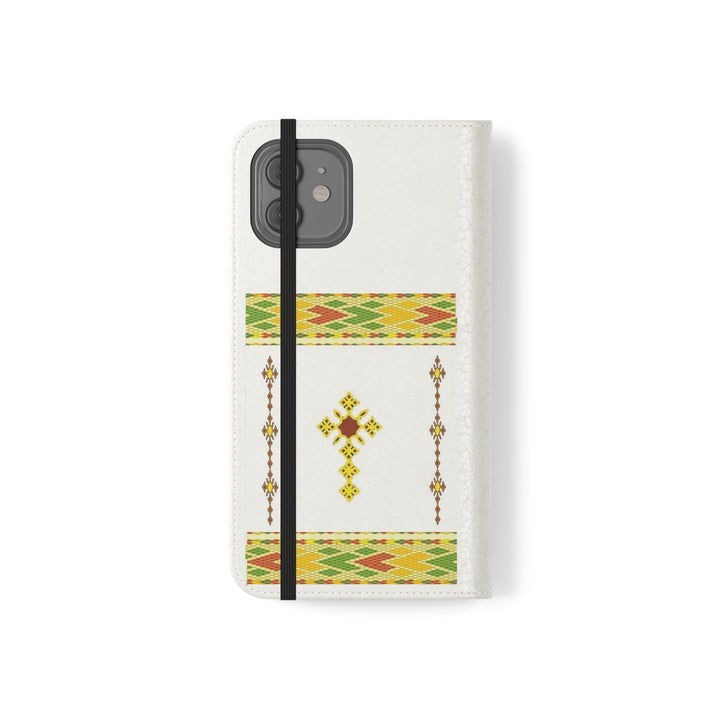 Phone Case - Habesha Golden Tilet (ጥለት) with Ethiopian /Eritrean Cross Meskel Design