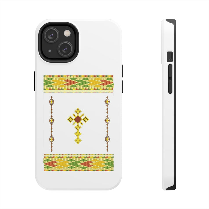 Phone Case - Habesha Golden Tilet (ጥለት) with Ethiopian / Eritrean Cross Meskel Design