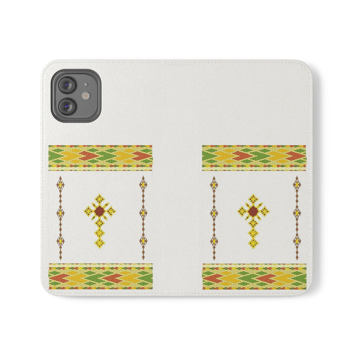 Phone Case - Habesha Golden Tilet (ጥለት) with Ethiopian /Eritrean Cross Meskel Design