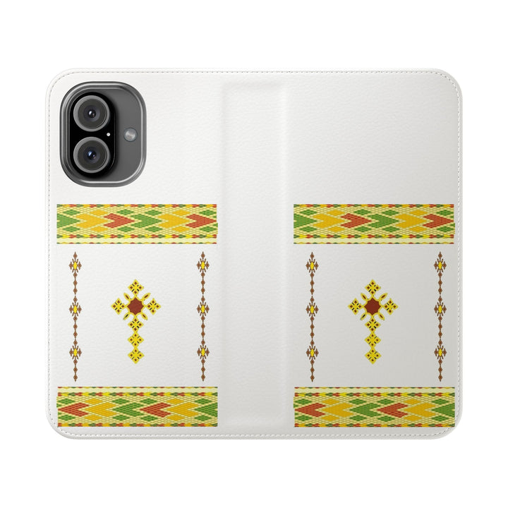 Phone Case - Habesha Golden Tilet (ጥለት) with Ethiopian /Eritrean Cross Meskel Design