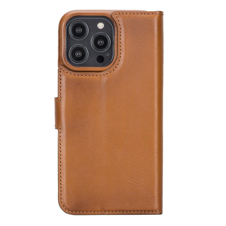 Apple iPhone 14 Series Full Leather Coating Detachable Wallet Case -