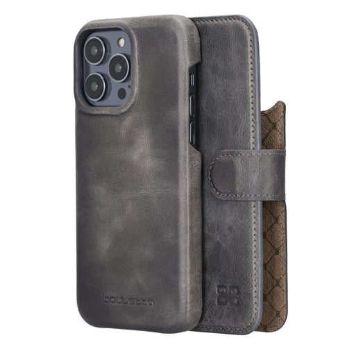 Apple iPhone 14 Series Full Leather Coating Detachable Wallet Case -